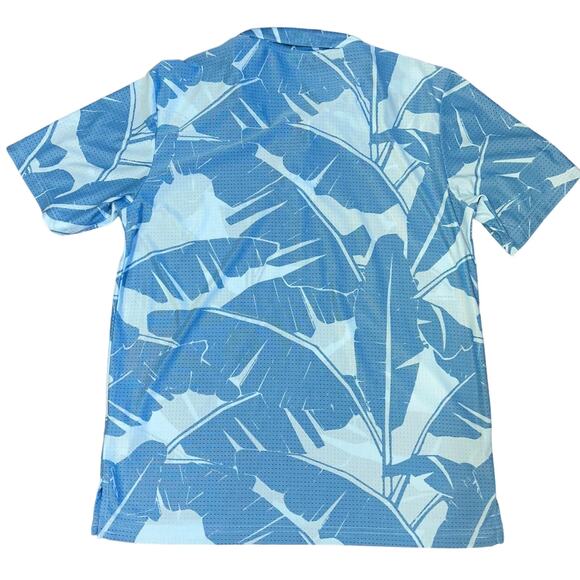 Adidas Polo Golf Medium Blue Print with Vent Pattern - Picture 2 of 5